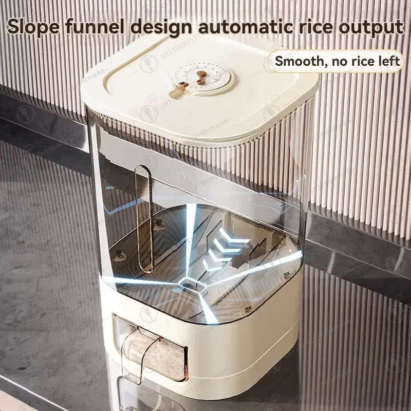 Food-grade moisture-proof sealed rice container, kitchen grain storage box, insect-proof visible rice bucket