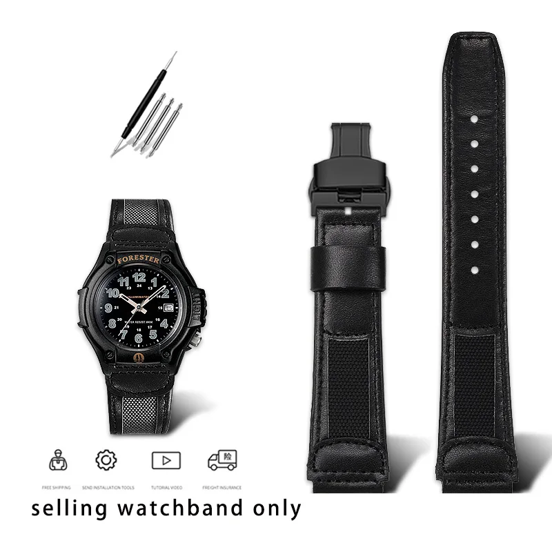 Cowhide Wristband forCASIO Casio Forester FT-500W AW-80V W-89H