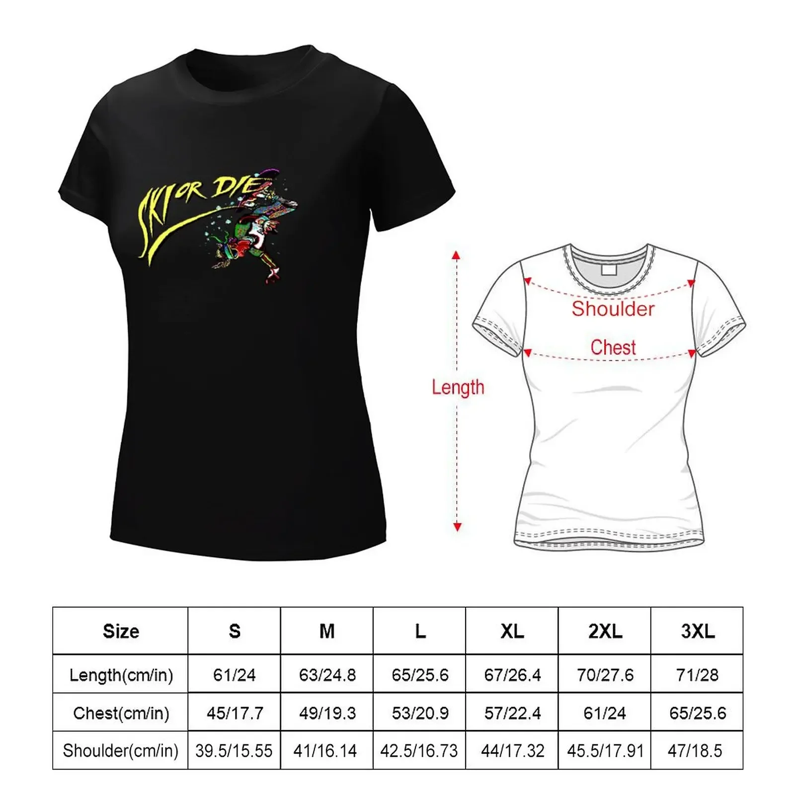 Oldies Ski or Die - Retro Pixel DOS game T-shirt cute clothes plus size tops western t shirts for Women