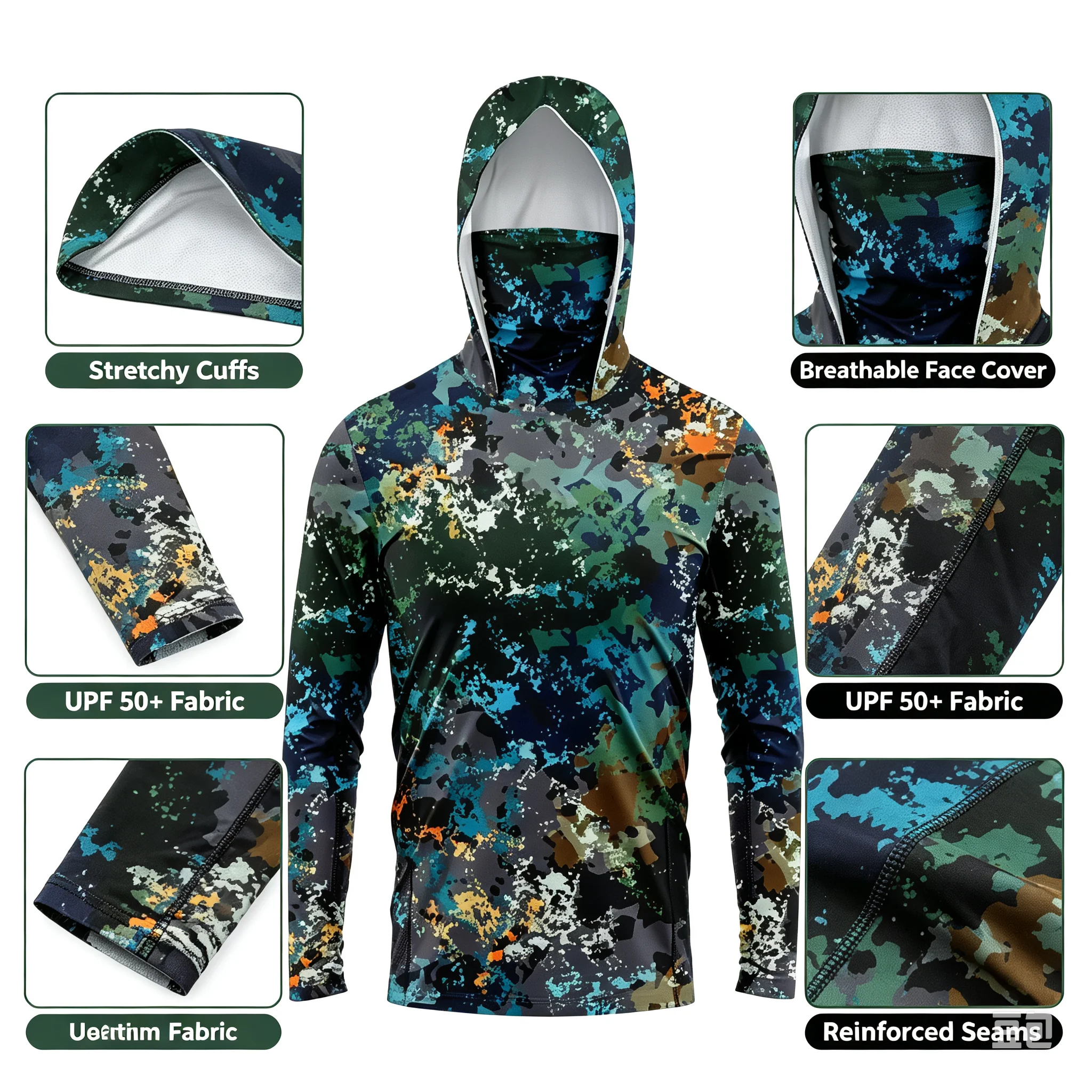 Felpa da Pesca con Cappuccio U - Fishing Shirt Uv Protection recensione e prezzo