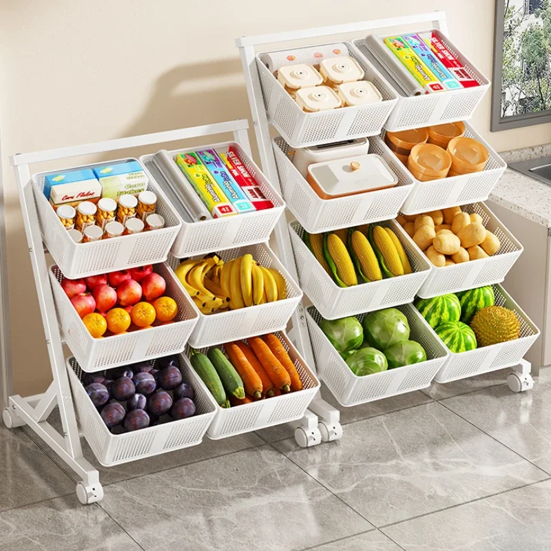 Vegetable Rack Floor-Standing Multi-Layer Kitchen Household Snack Vegetable Basket Storage Rack