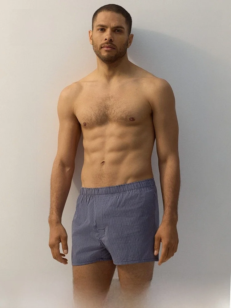 H&M Men's Summer Tricot Flat Angle Underwear 2 Pairs Cotton mid Waist Comfortable Breathable Briefs Home Clothes