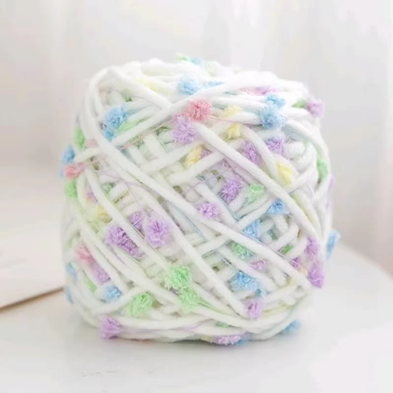 50g/Roll Rainbow Beans Wool Yarn Cute Yarn Knitting Thread DIY Craft Scarf Sweater Knitted Yarn Sewing Accessories A3-1