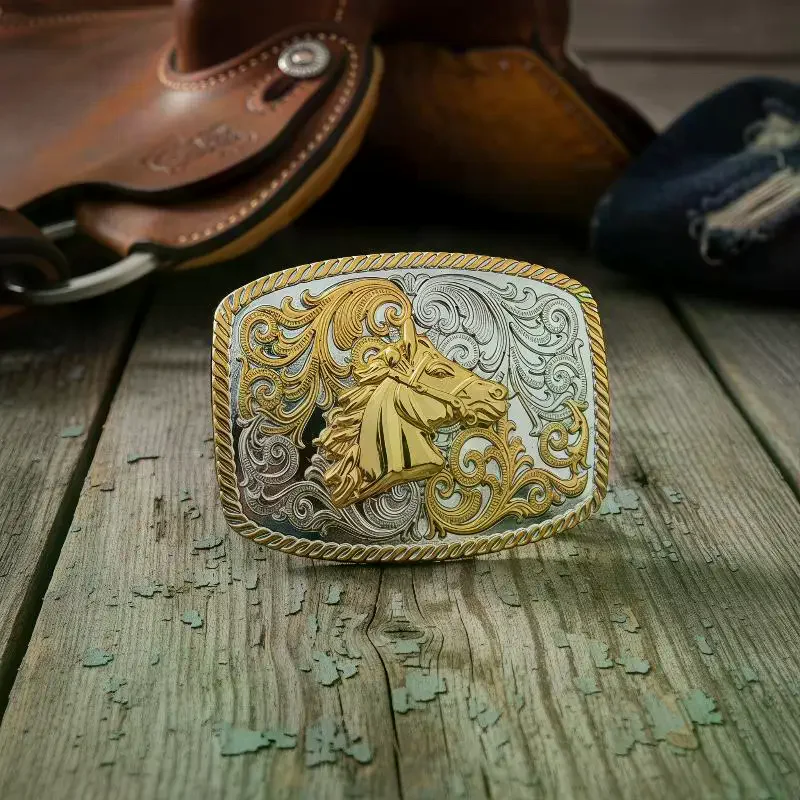 Western Cowboy Fashion Zinc Alloy Belt Buckle Retro Smooth Finish