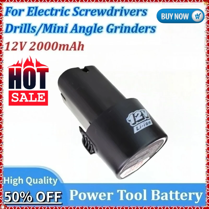 

12V 2.0Ah Replacement Lithium Battery for Electric Screwdrivers Drills Mini Angle Grinders Rechargeable Power Tools With charger