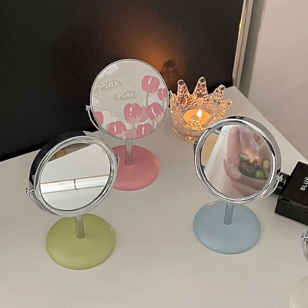 Desktop Mirror Cartoon Desktop Vanity Mirror Animal Flower Single Side Makeup Mirror Cute Princess Cosmetic Mirror Bedroom