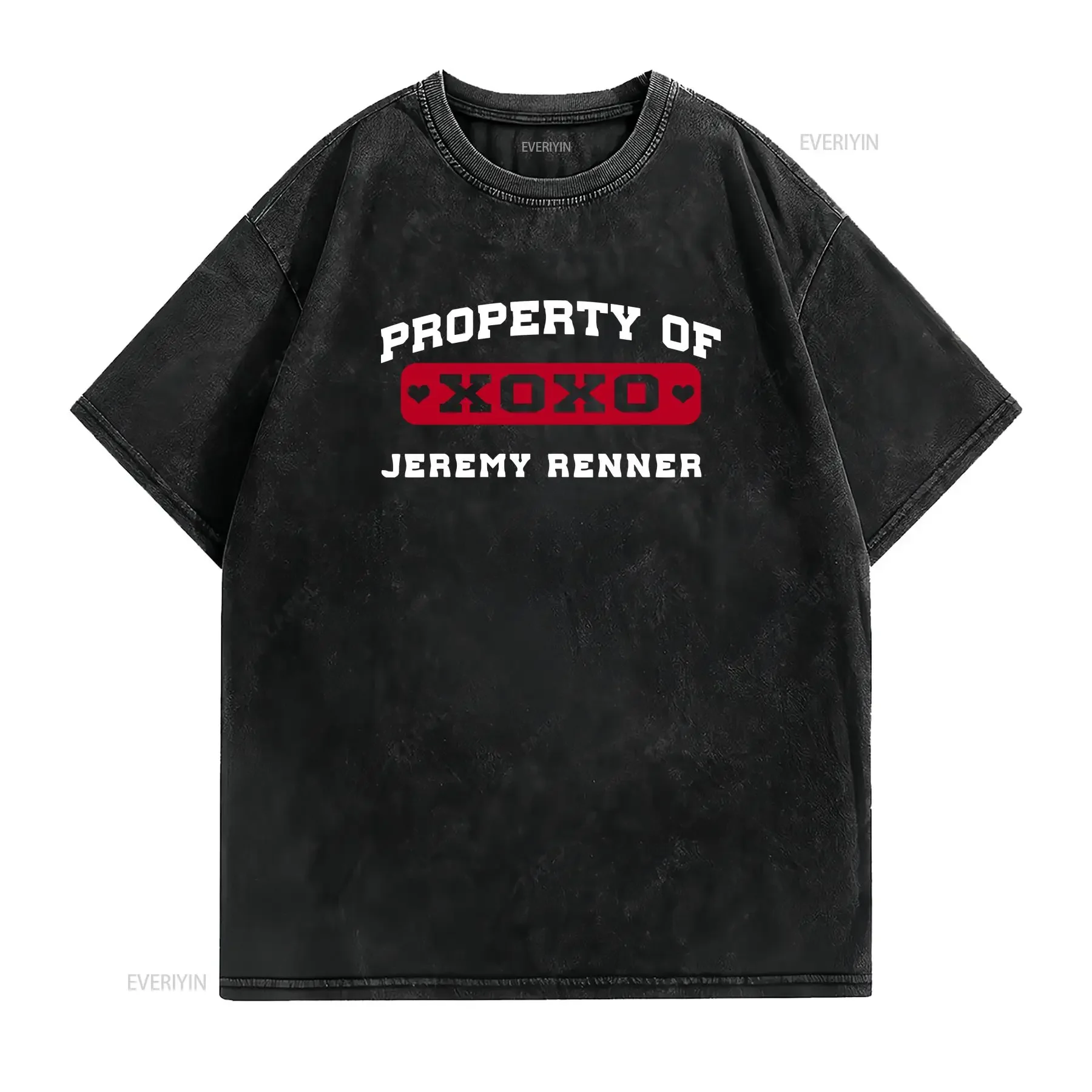 Jeremy Renner Property Of I Love T Shirt vintage Washed Stretched designer clothes Top For Everyday Wear graphic Soft fashion