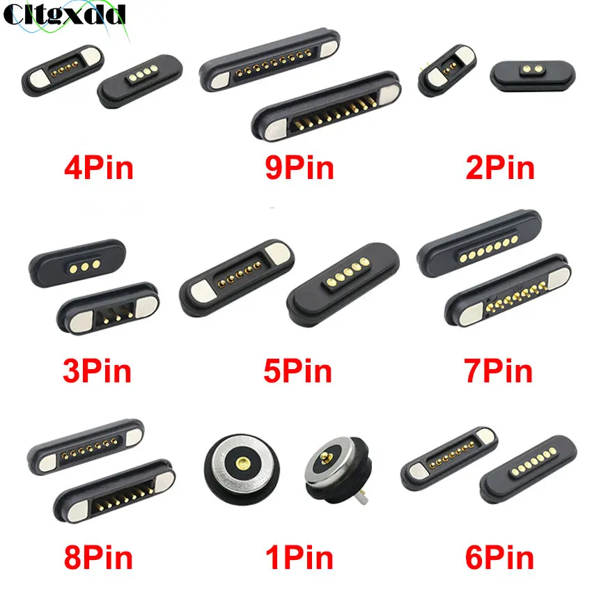 

DC Magnetic Pogo Pin Connector 2 3 4 5 6 7 8 9 Pin Pitch 2.2mm 2.54mm 2.80mm Spring Loaded Pogopin Male Female Contact Strip