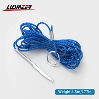 LUSHAZER Fishing Stringer Rope Four Point Five Meter Live Fish Keeper Stainless Steel Needle Ring for River Stream Sea Fishing