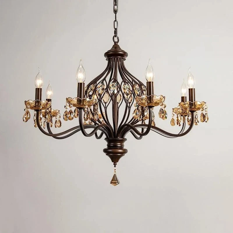 

MZISOSOD 2025 Vintage Crystal Chandelier for Living Room Bedroom Dining Room Kitchen Hallway Modern Farmhouse Decor LED