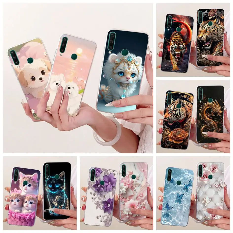 Funda para Huawei Y7p Y6p Y5p 2020, funda para teléfono con diseño de gato, tigre, dragón, Anime, carcasa pintada a prueba de golpes para Huawei Y6p