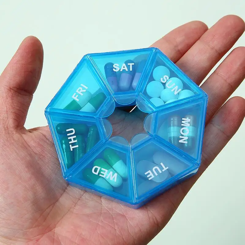 New 7 Days Pill Storage Box Mini Travel Portable Medicine Dispenser Multifunction Plastic Seven Compartment Sealer Box