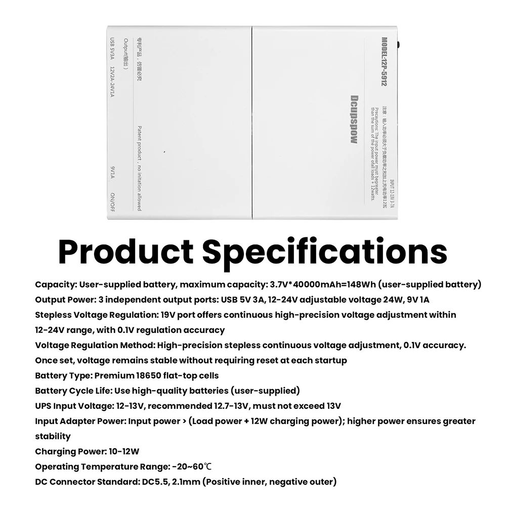 DIY Powerbank UPS-Kit Lötfreies Design Einstellbare Spannung für Router Modem NAS mit 12-Zellen 18650 Batteriegehäuse – Detail 17