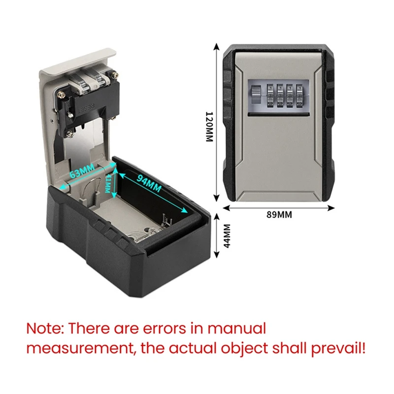 FULL-4-cyfrowa skrzynka na klucze naścienna skrzynka na klucze z hasłem organizator przechowywanie kluczy ze stopu aluminium zamek zabezpieczający na zewnątrz