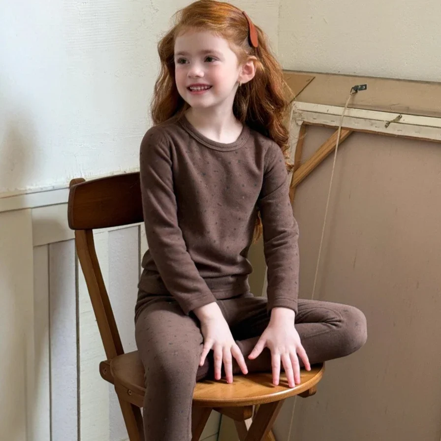 

Girls Suit 2025 Autumn and Winter New Children's Clothing Girls Baby Fashion Floral Velvet Thermal Underwear Two Sets