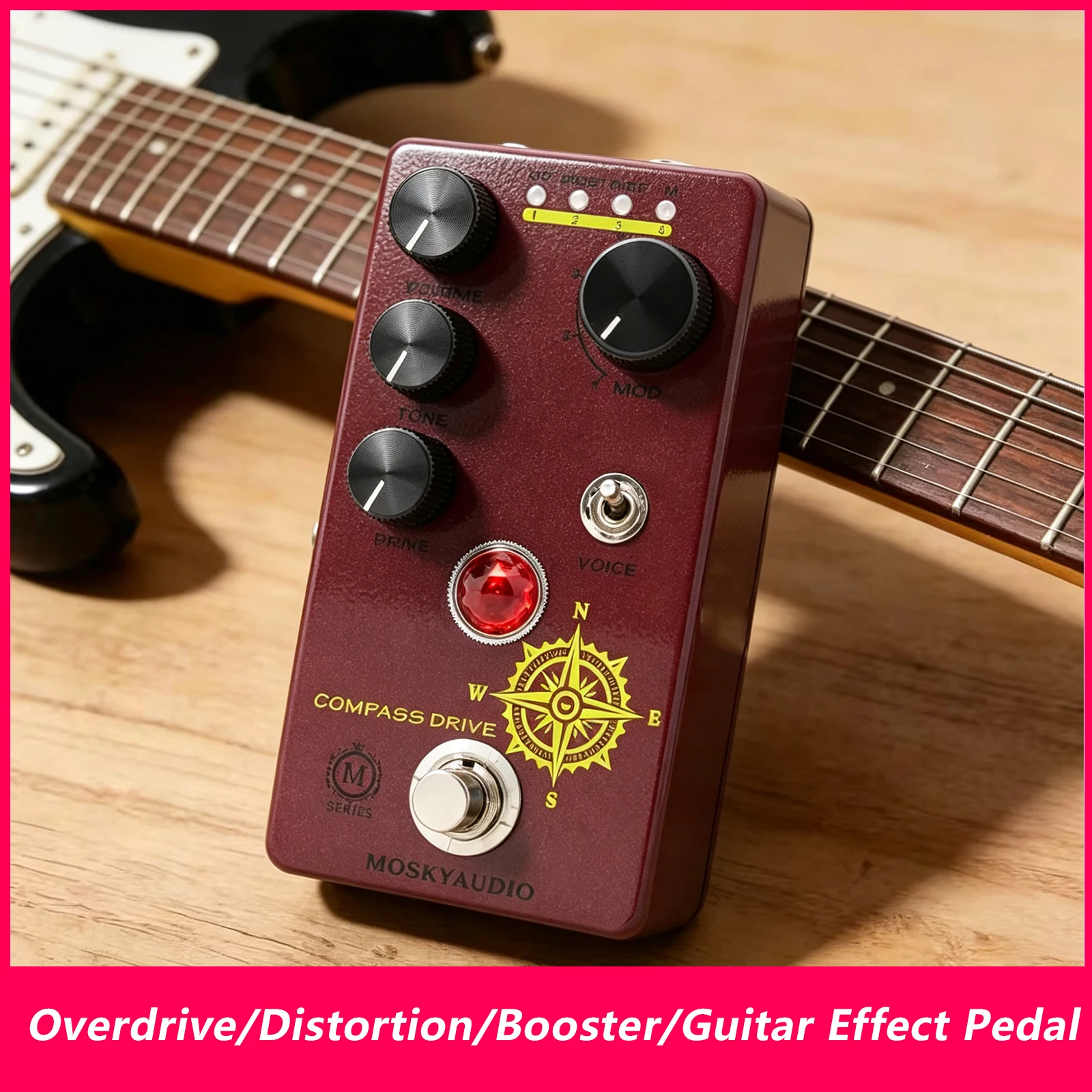 MOSKY Overdrive Distortion Booster Guitar Effect Pedal 4 Modes High Gain and Low Frequency Switch COMPASS DRIVE