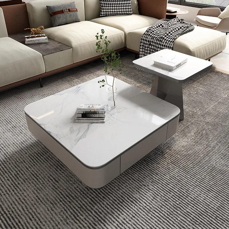 

Italian Minimalist Living Room Coffee Table Modern Economical Small Apartment Side Table Design for Home Decor