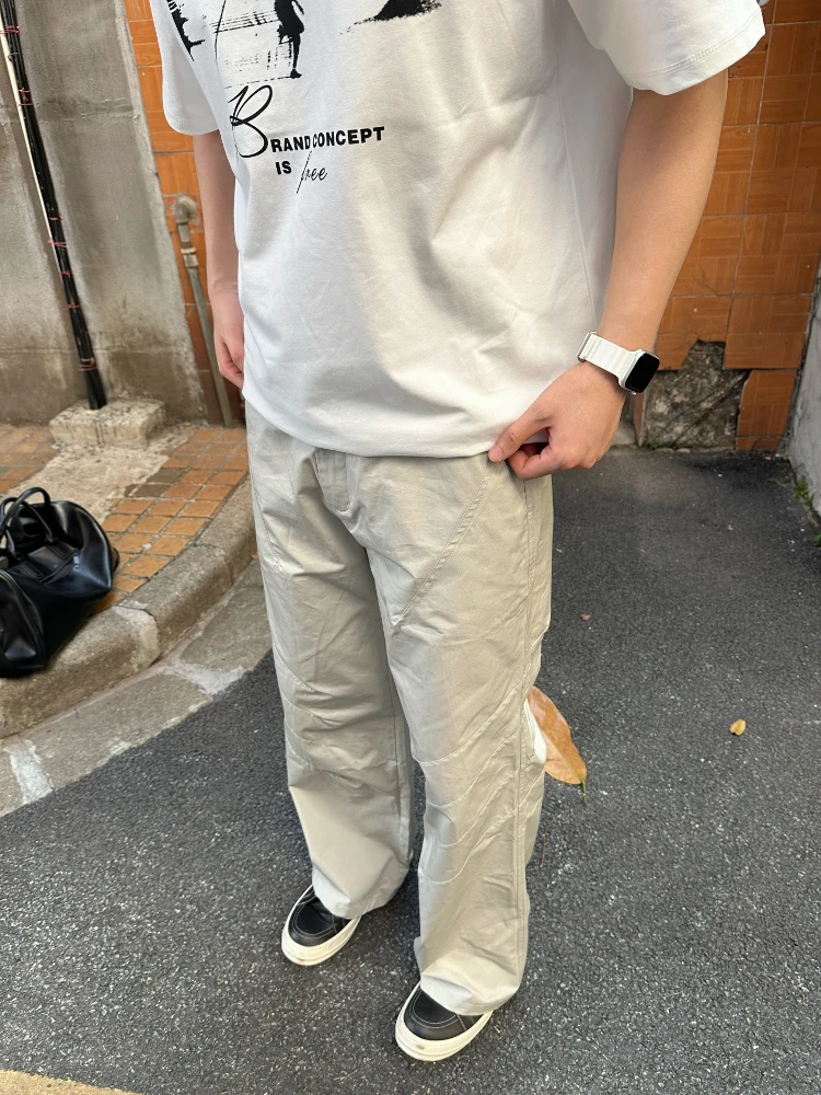 

Мужские свободные прямые повседневные брюки Fool в американском стиле ретро High Street CleanFit, универсальные удобные летние крутые брюки Sensation