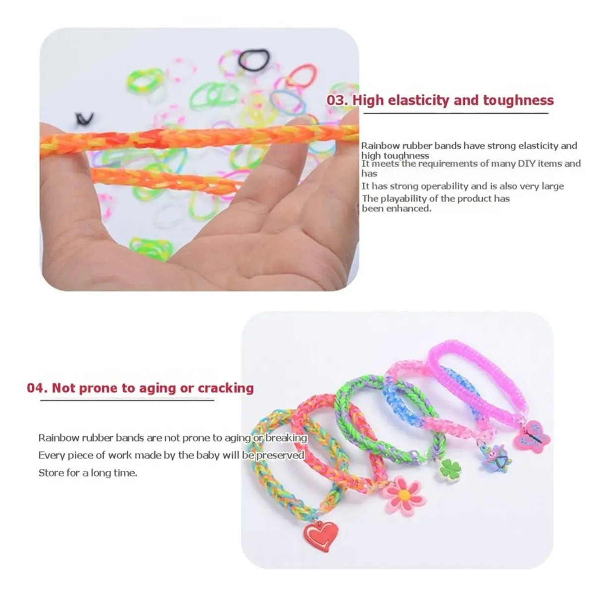 update. 54 Grid Rainbow Rubber Band Hand Braider for Bracelet Making Kit DIY Arts Crafts Gift for Kids Girls Boys