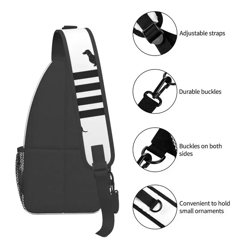 Cute Long Dog Sling Bag Men Cool Funny Dachshund Puppy Shoulder Chest Crossbody Backpack Travel Hiking Daypack