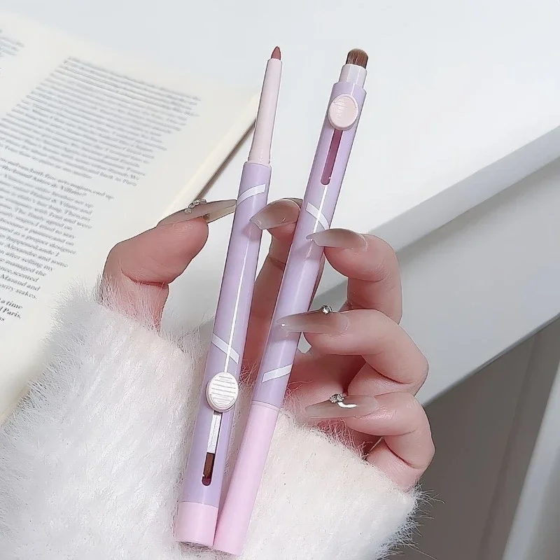 New Lip Pen Lip Liner Pen Matte Lipstick Pen Silver Longlasting Lip Contouring Nonstick Lipliner Pencil Korean Makeup with Brush