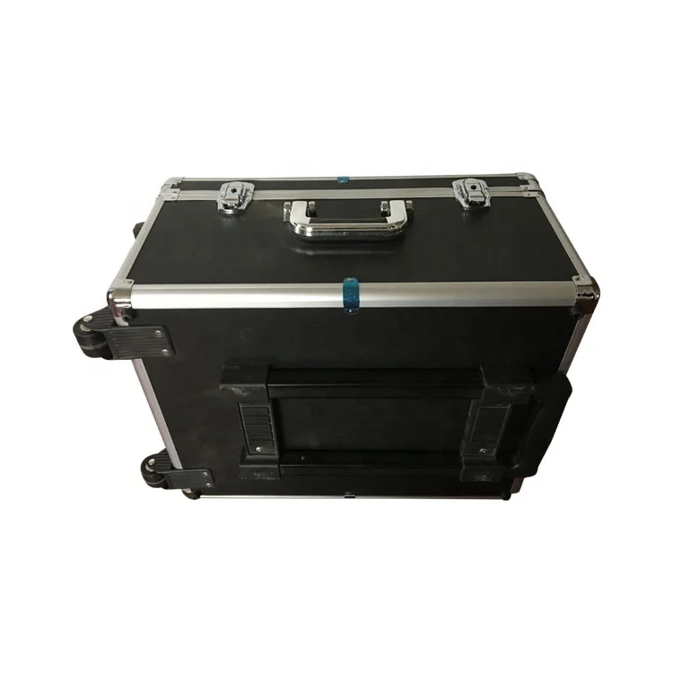 custom aluminum flight case with trolley and foam insert