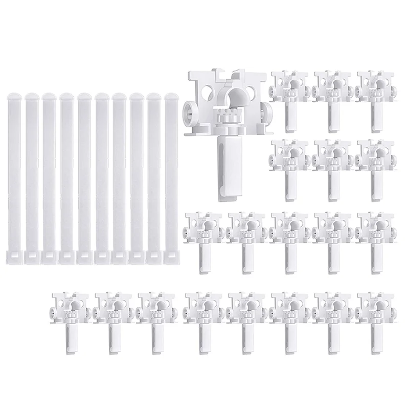 AS60-Vertical Blind Repair Carrier With Stem Vertical Blinds Repair Kit White Blinds Replacement Parts 40Pcs