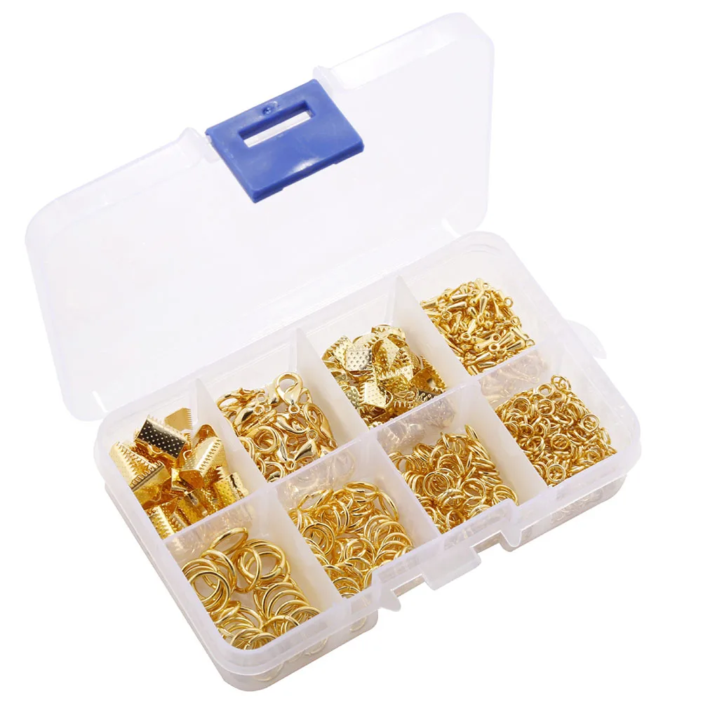 

556pcs JewelryMakingSupplies MamacaiBuckleLobster 10mm8mm6mm4mm JumpRings RibbonEnds LobsterClasps NecklaceBraceletEarrings