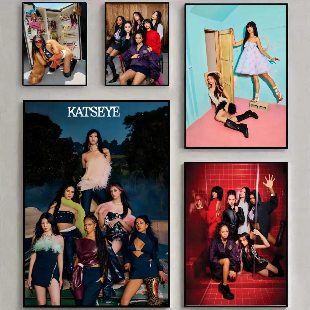 K-K-Katseye Band Poster HD Waterproof Canvas Poster Art: Aesthetic Wall Decor Home,Bar & More