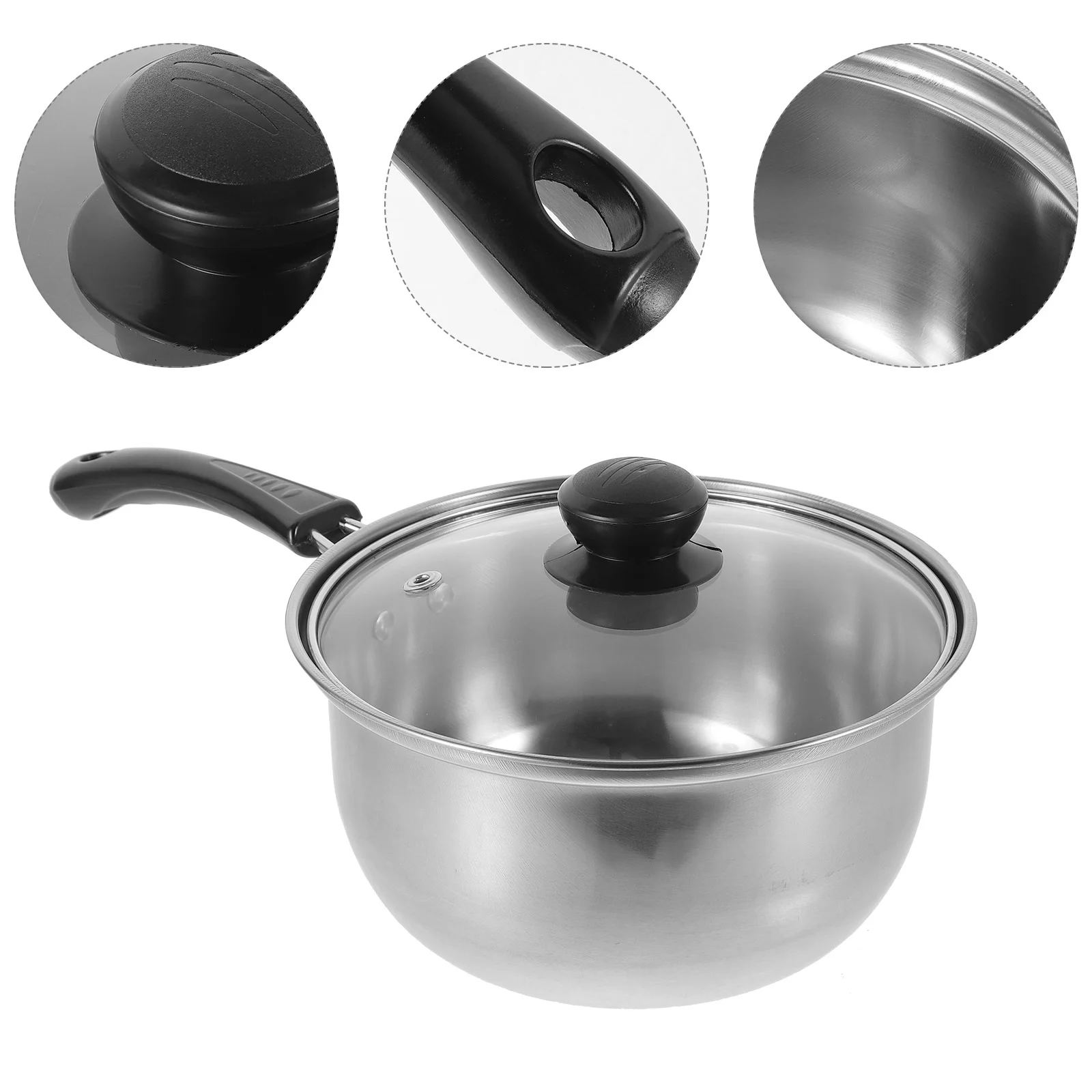 

Stovetop Small Sauce Pan Cooking Stainless Steel Saucepan with Lid Pots Lids Boil