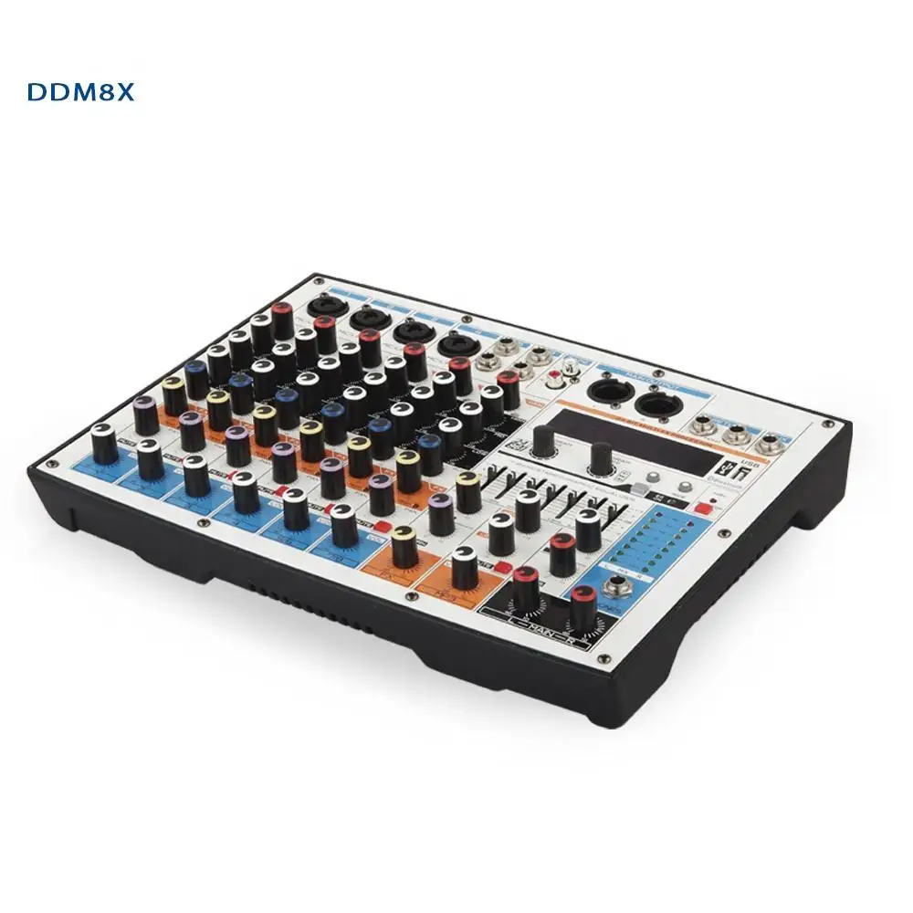 Demao DDM8X Eight Channels Professional Audio Mixer Multi-Purpose Audio Console