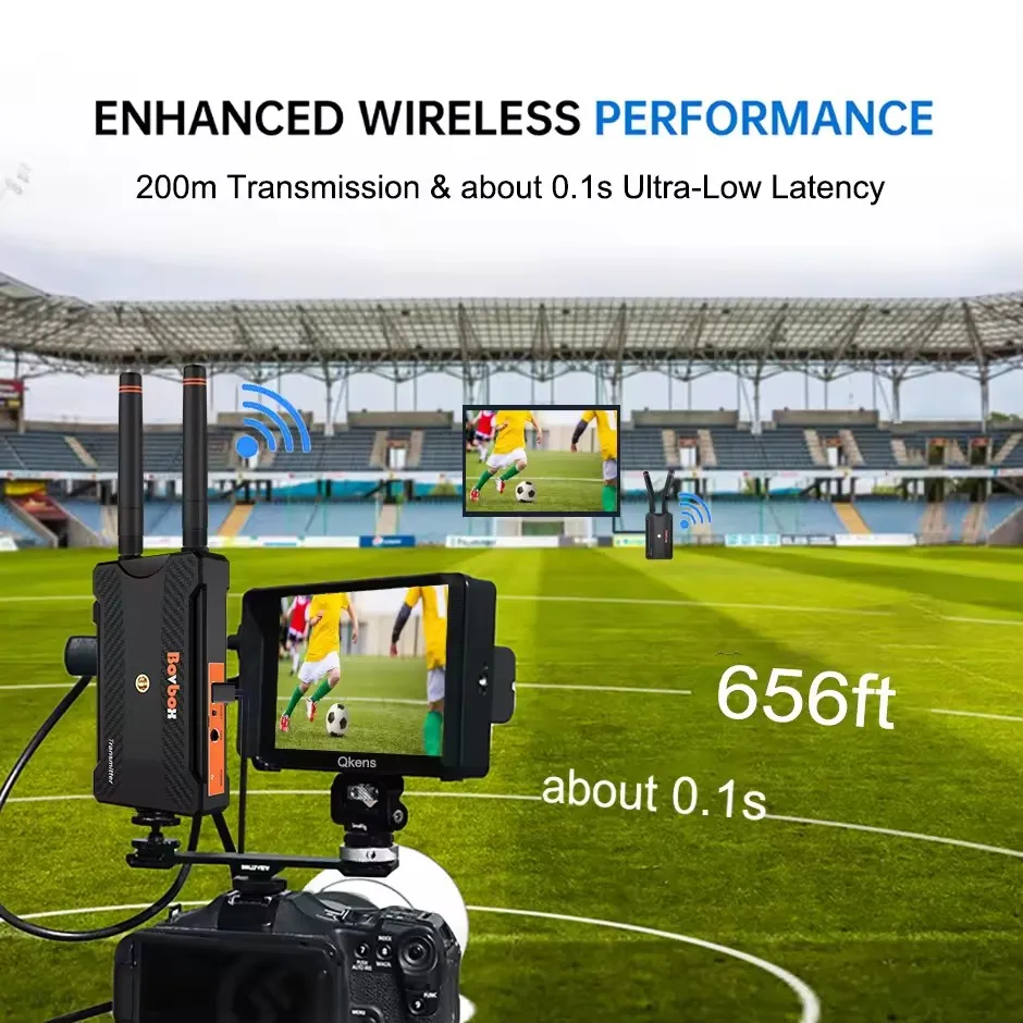 1TX To 4RX 820FT/250 Meters HDMI Wireless Video Transmission System For Video Cameras Live Streaming Outdoor Shooting Football