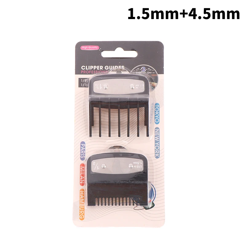 2Pcs 1.5mm + 4.5mm Hair Clipper Guide Comb Cutting Limit Combs Standard Guards Attach Parts Electric Clippers Accessories