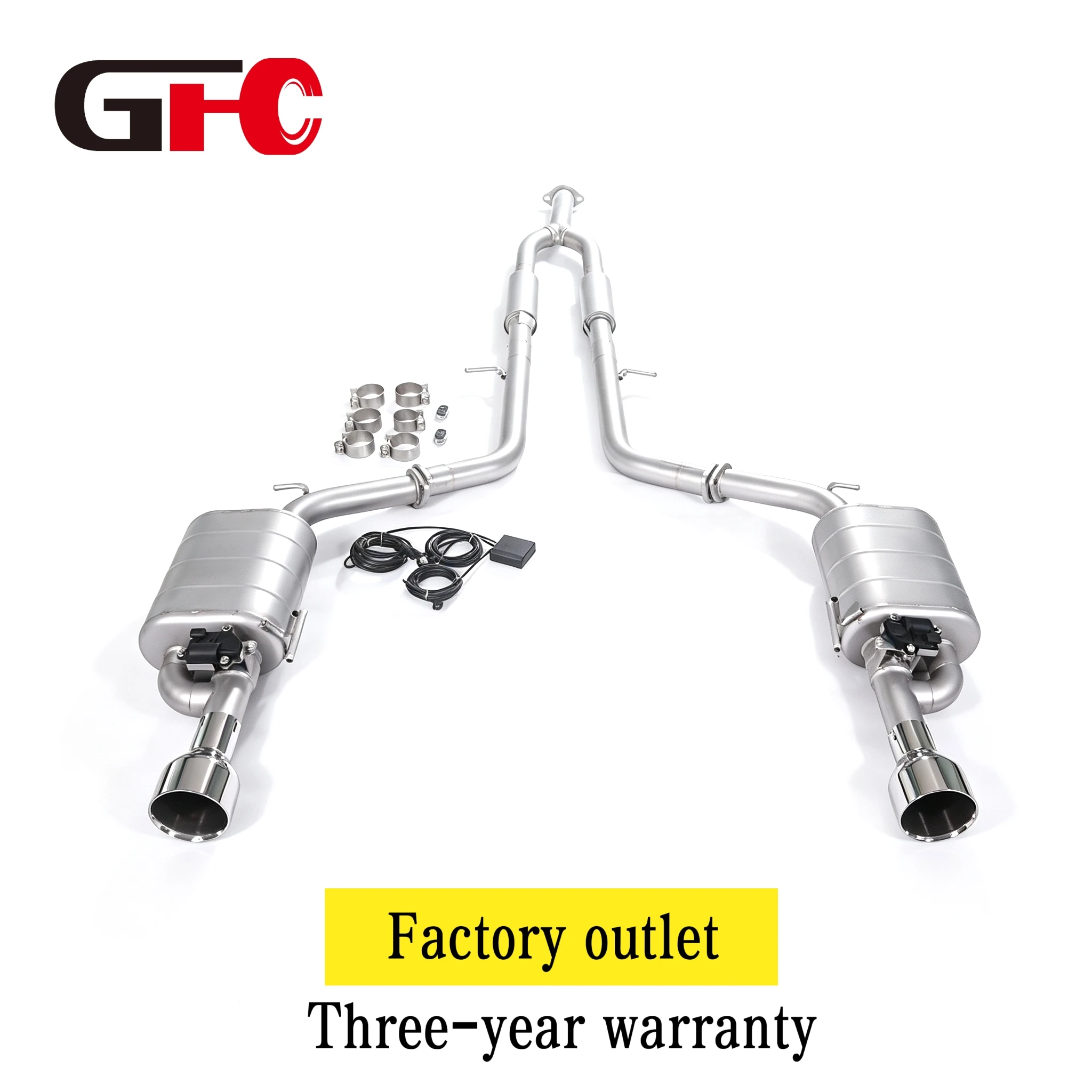 Exhaust Pipe for 2017 Infiniti Q70L with 2.5L Two drums with two valves Exhaust pipe with valve 304SUS Catback Exhaust System