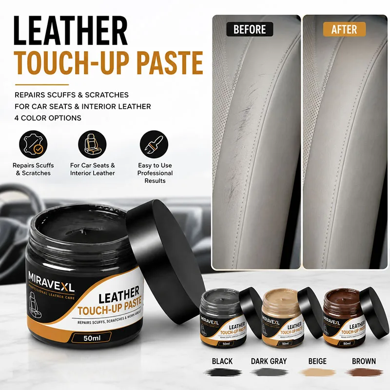 MIRAVEXL Leder-Reparaturpaste 50ml, Lederfarb-Erneuerer für Autositze, Sofas, Schuhe, Vinyl - Repariert Schrammen & Kratzer – Detail 2