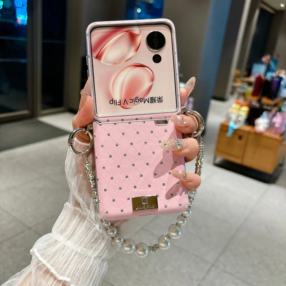 

Phone Case For XiaoMi Mix Flip 2 Fashion Bracelet Hard Shell Axis Protection Solid Color Shockproof Back Cover