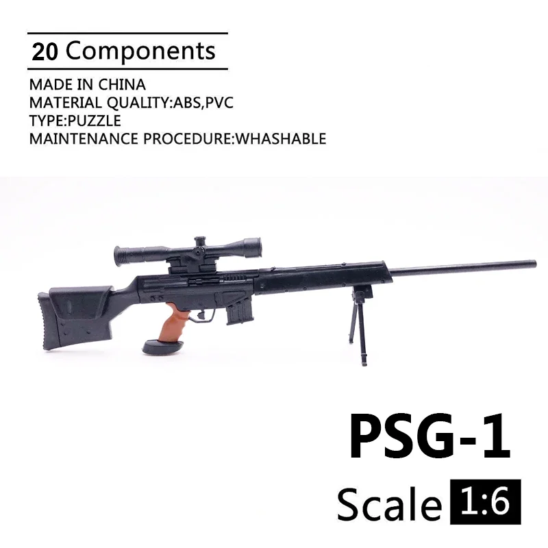 1:6 Scale PSG-1 Sniper Rifle 4D Gun Model 1/6 PSG-1 Plastic Military Model Accessories for 12