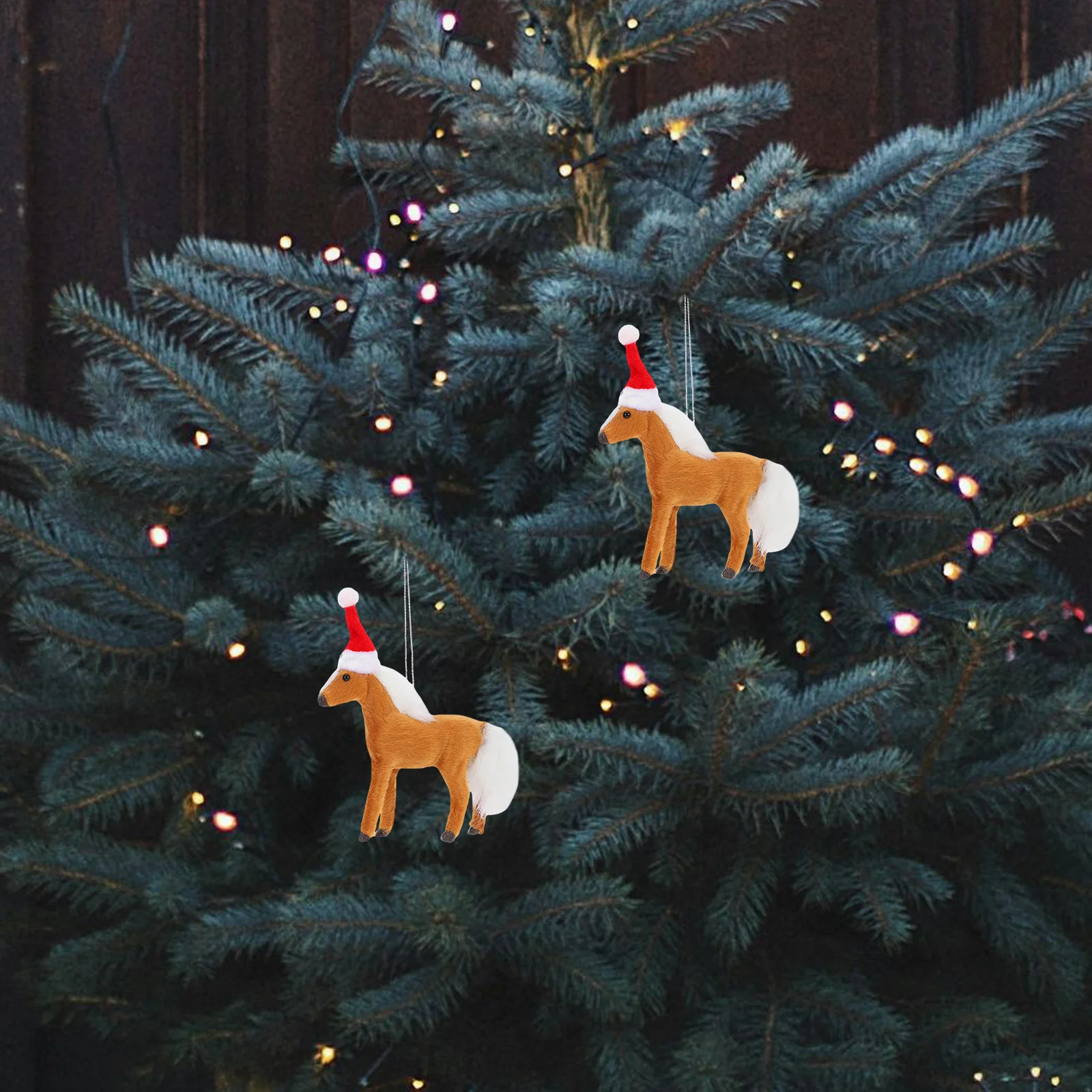 

Cute Horse Hanging Ornaments for Christmas Tree Xmas Decorations Festive Hanging Decors Holiday Party Props Xmas Party Ornament