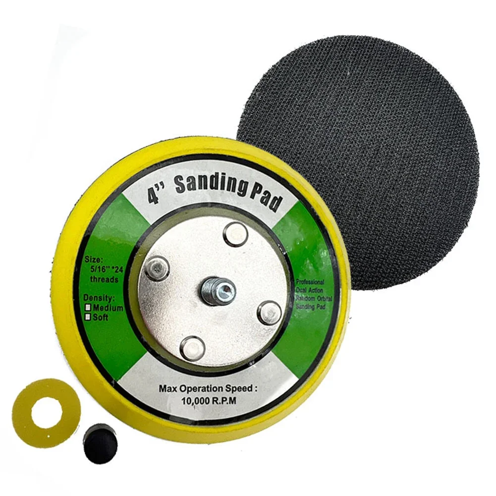 4In Sanding Pad Polishing Pad Pneumatic Sander Disc Backer Plate  M8 Thread  Polishing Sponges Backing Pads Abrasives Tool