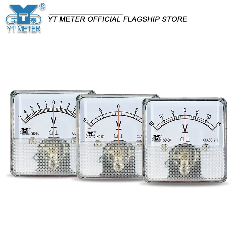 SD60 Positive and negative voltmeter 10V 20v±30v 50v pointer bidirectional Voltmeter dc dh60 cz60