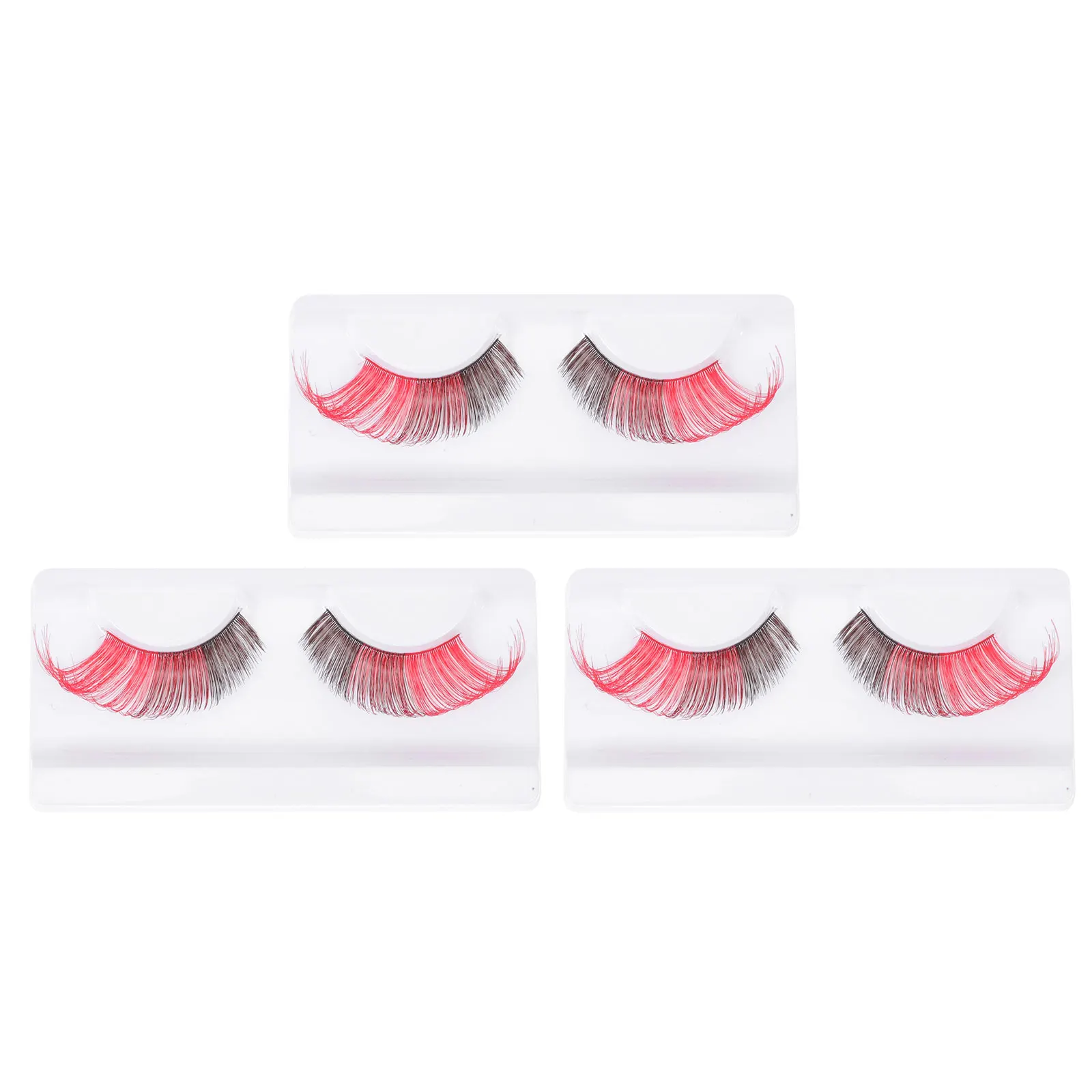 

3 Pairs Lashes Natural Look Colored False Eyelashes Fake Exaggerated Makeup Miss