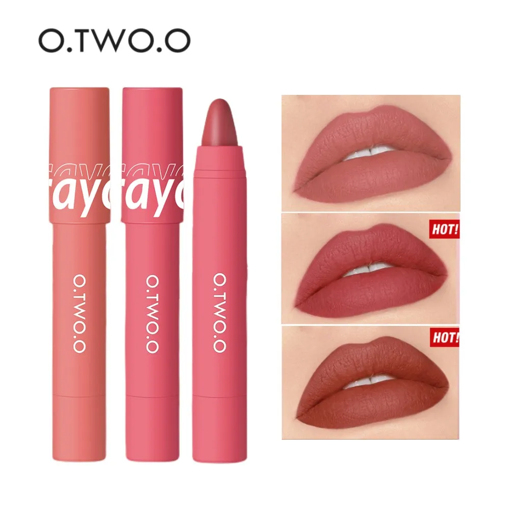 O.TWO.O Sexy Red Matte Lipstick Pencil 6 Colors Velvet Lip Liner Waterproof Long-lasting Makeup Soft Texture Lip Stick Pen