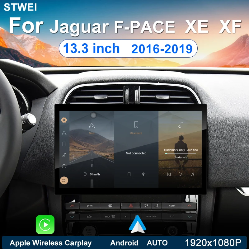 Dla Jaguar F-PACE XE XF XFL 13,3 cala Android 13 Radio samochodowe Odtwarzacz multimedialny 2016 2019 Nawigacja GPS Carplay 4G WIFI Stereo