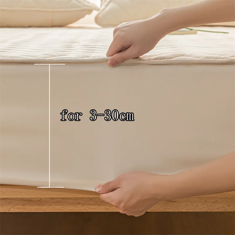 Dreamreal Quilted Mattress Cover with Elastic Band Cotton Fitted Sheet Thickened Bed Cover Anti-Mite Mattress Protector Bed Pad