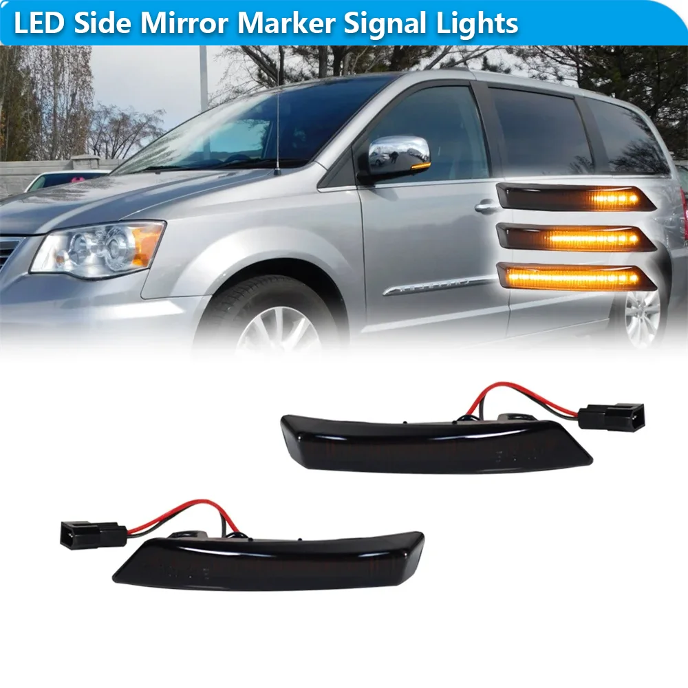 

Для Chrysler Town & Country 2008-2016 Для Dodge Grand Caravan 2008-2018 Автомобильные последовательные светодиодные передние боковые зеркала, указатели поворота