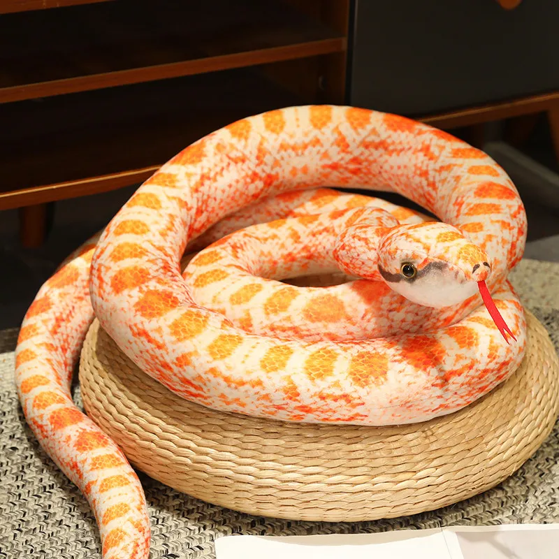Künstliches Python-Plüschtier, lange Schlange, gelb, orange, grün, Python-Plüschtier, dekorieren Sie das Haus, Urlaubsdekorationen – Detail 20