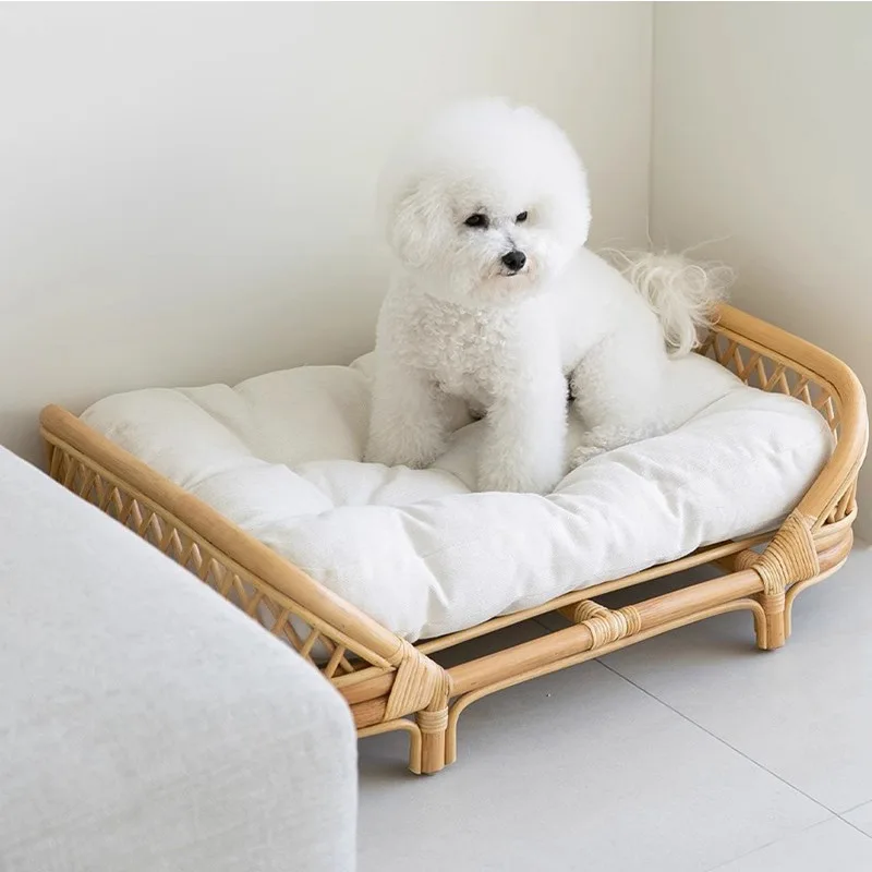 

Rattan dog bed rattan kennels medium and small dogs winter and summer beds universal rattan woven cat litter pet