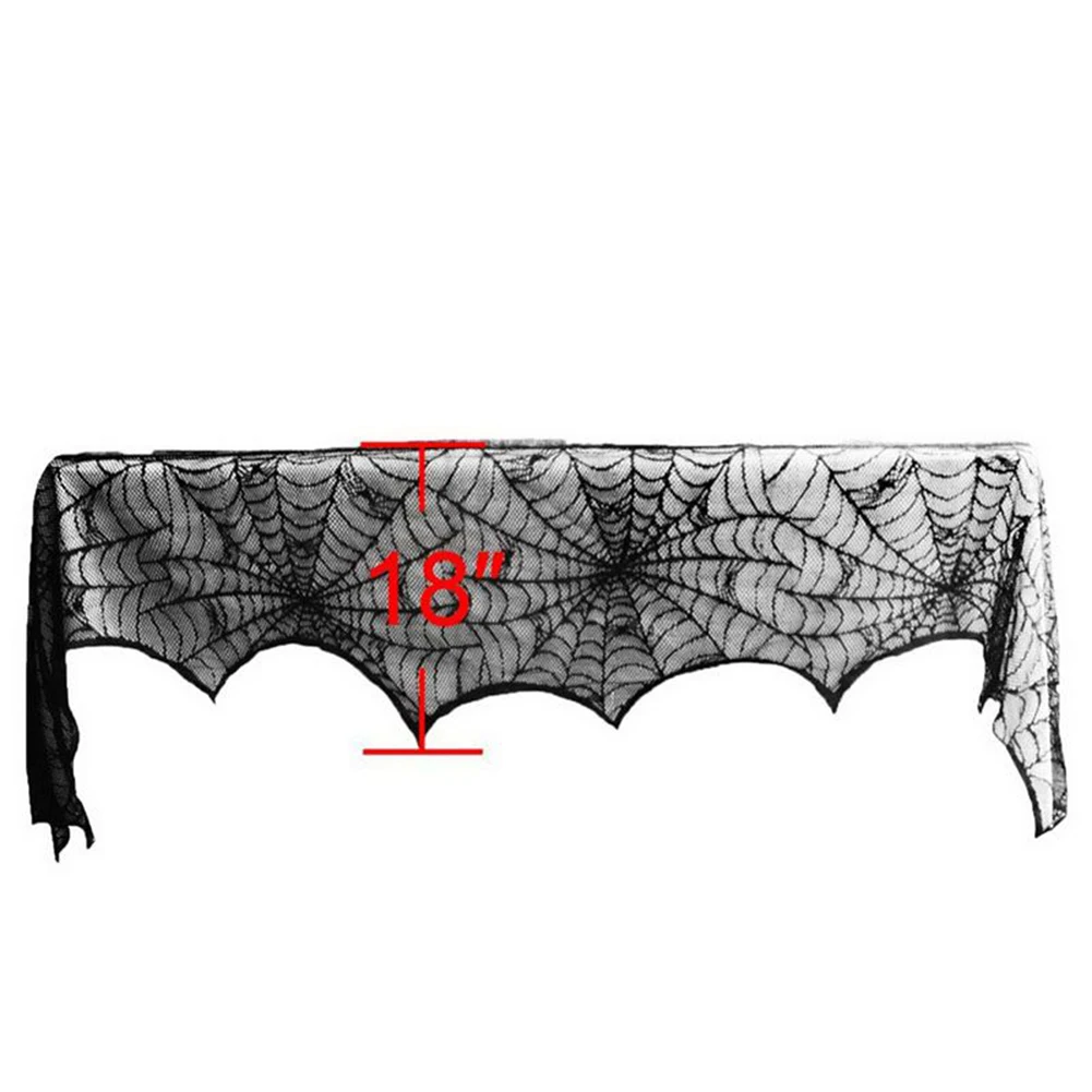 Decor Tafelkleed Opvouwbaar Halloween Anti-kreuk Decondecoraties Polyester Naadloos Spinnenweb Kant Wasbaar