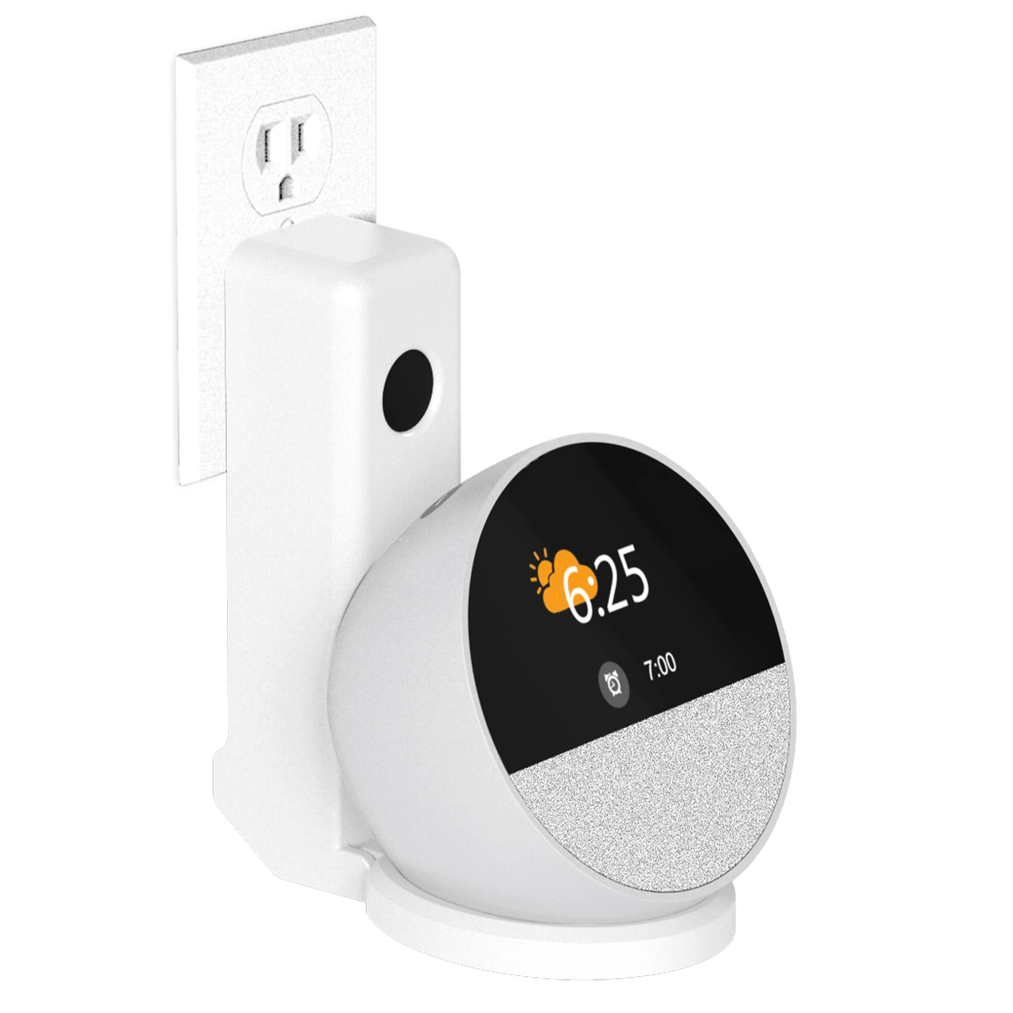 Support mural pour Amazon Echo Spot 2024, avec rangement de c�bles, support de haut-parleur en mat�riau ABS peu encombrant pour supports Echo Spot