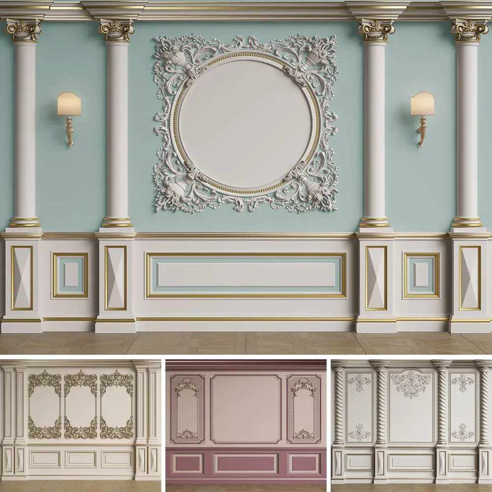 Vintage Classic Chic Wall Photography Background Wedding Birthday Party Backdrop Lamp Baby Room Home Decor Props Photo Studio